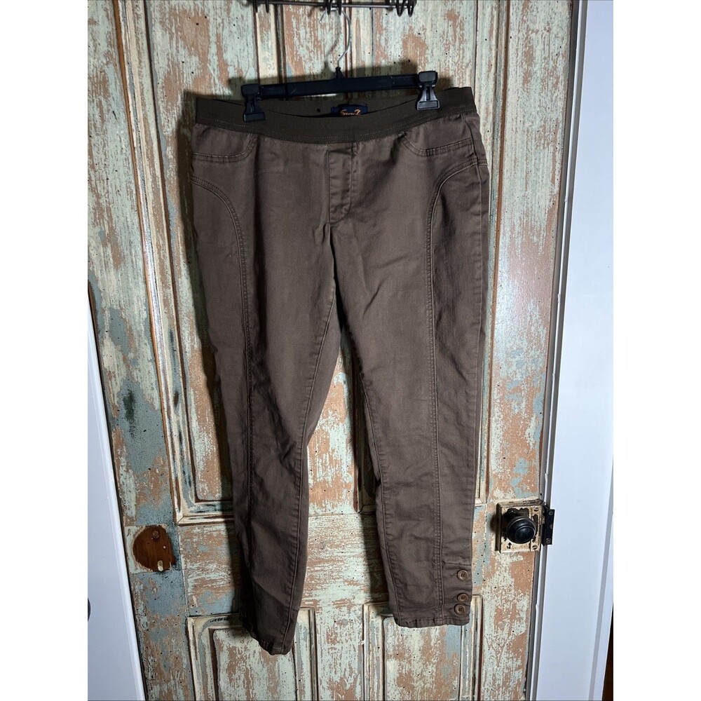 Seven7 Jeans size 14 Pull-On Brown Canvas Jeggings